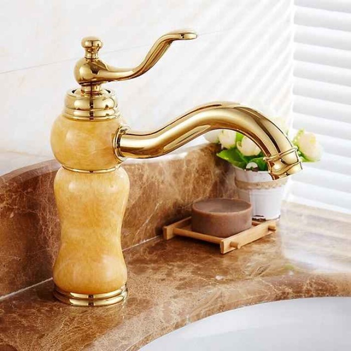 Bathroom Sink Faucet - Classic Electroplated Centerset Single Handle One HoleBath Taps