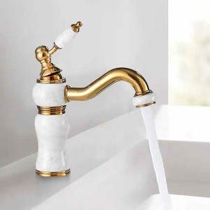 Bathroom Sink Faucet Mixer Basin Tap, Brass Single Handle with Hot and Cold Hose, Classic Electroplated Centerset Single Handle One HoleBath Taps