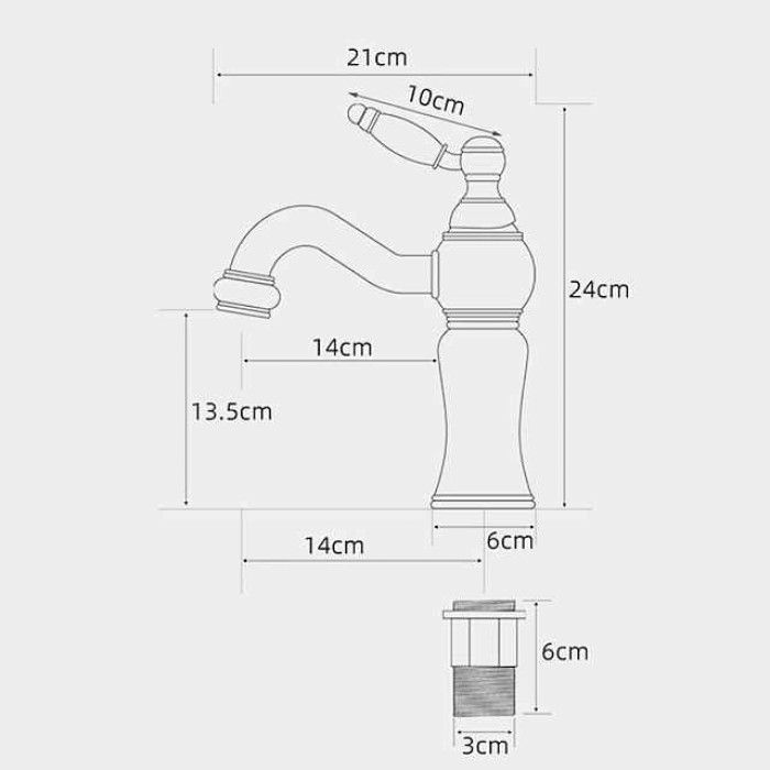 Bathroom Sink Faucet Mixer Basin Tap, Brass Single Handle with Hot and Cold Hose- Rotatable / Classic Electroplated Centerset Single Handle One HoleBath Taps