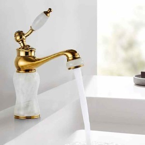 Widespread Bathroom Sink  Mixer Faucet - Electroplated Centerset Handle One HoleBath Taps, Brass Basin Taps Single Handle with Hot and Cold Hose