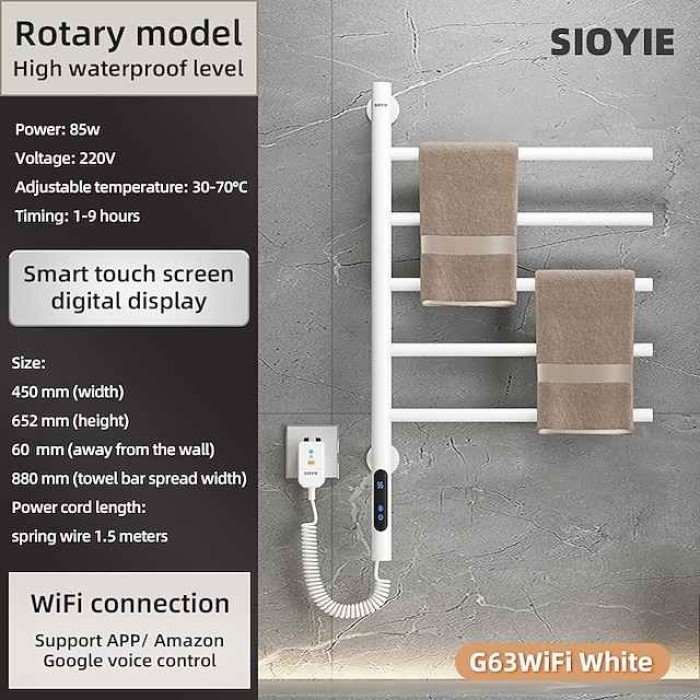 Electric Towel Warmers Radiator, Wall-Mounted & Freestanding Heated Towel Drying Rack, 304 Stainless Steel Heated Towel Rail for Bathroom