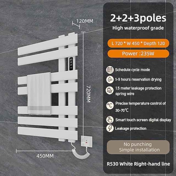 Electric Towel Warmers Radiator, Wall-Mounted & Freestanding Heated Towel Drying Rack, 304 Stainless Steel Heated Towel Rail for Bathroom