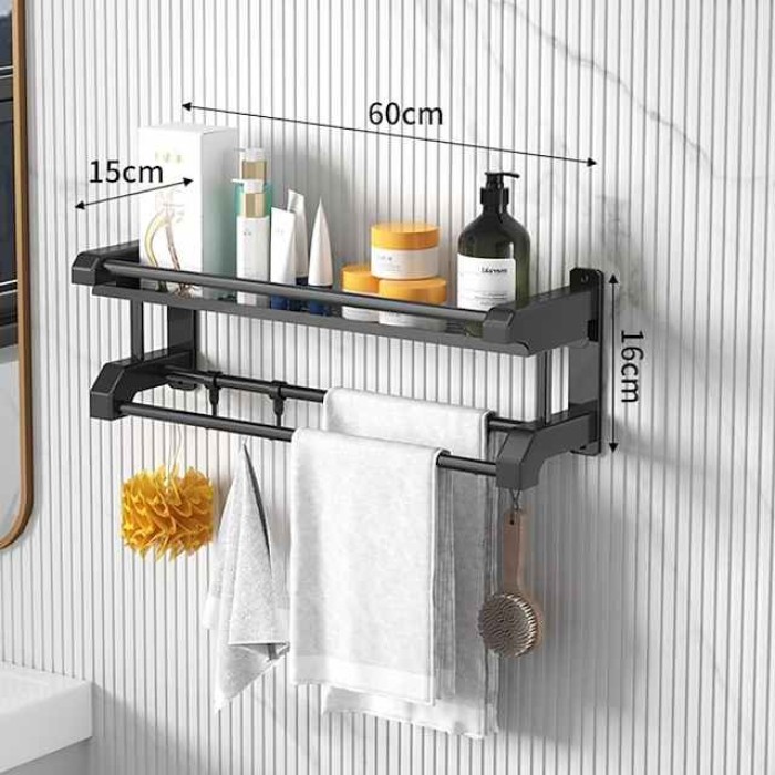 Toilet Storage Rack Non Perforated Stainless Steel Towel Rack Bathroom Towel Rack Hotel Bathroom Hardware Pendant