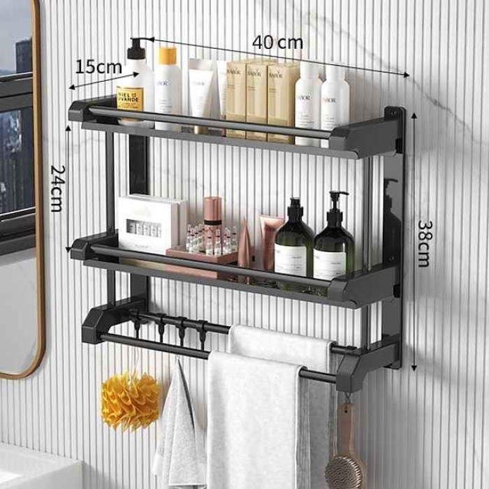 Toilet Storage Rack Non Perforated Stainless Steel Towel Rack Bathroom Towel Rack Hotel Bathroom Hardware Pendant