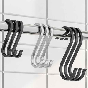 Space Aluminum Punch Free Hook S-Shaped Hook Kitchen Door Rear Hook Storage Hook Household Single Hook Sausage Cured Meat Drying