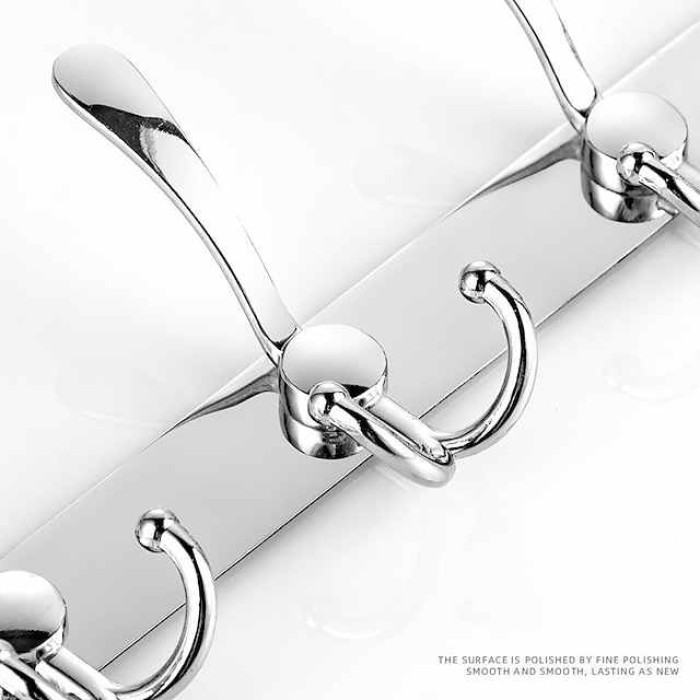 Clothing Hook Multifunctional Row Hook Stainless Steel Bathroom Towel Hook Metal Hook Hardware Pendant