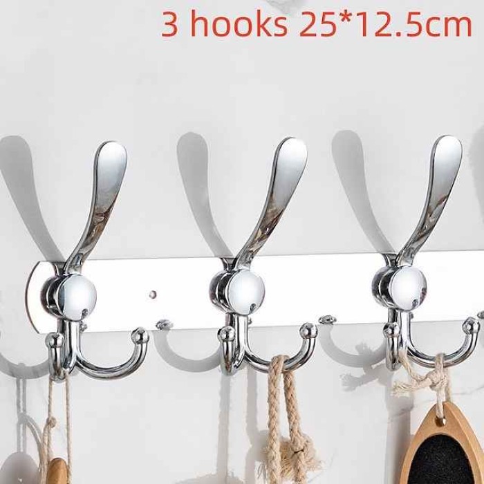 Clothing Hook Multifunctional Row Hook Stainless Steel Bathroom Towel Hook Metal Hook Hardware Pendant