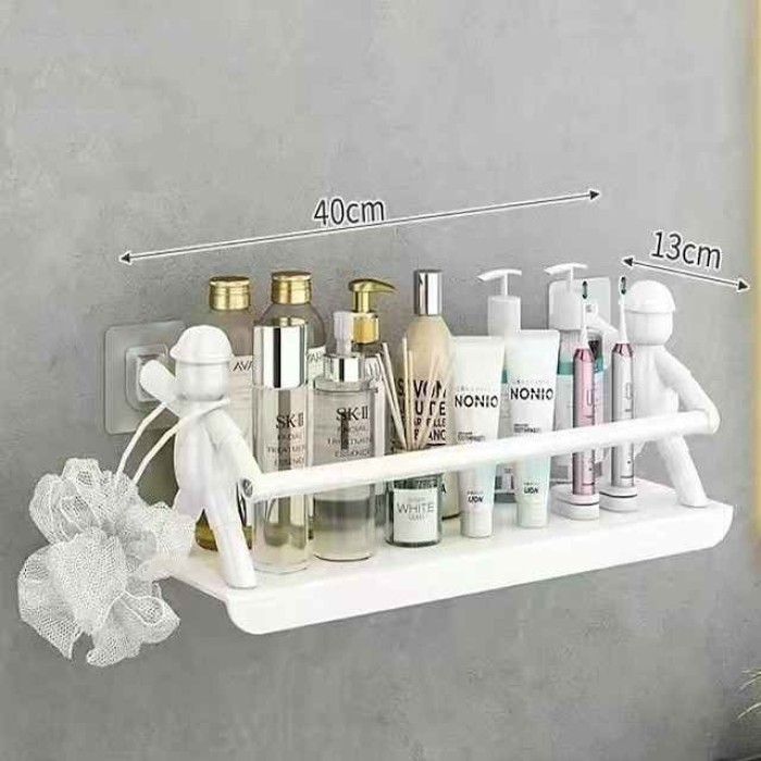 Non Punching Kitchen Small Person Wall Mounted Stainless Steel Storage Rack For Household Dormitory Cosmetics Desktop Kitchen Storage Rack