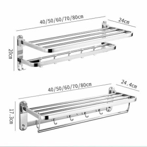 Toilet Storage Rack Non Perforated Stainless Steel Towel Rack Bathroom Towel Rack Hotel Bathroom Hardware Pendant 304 Thick Version