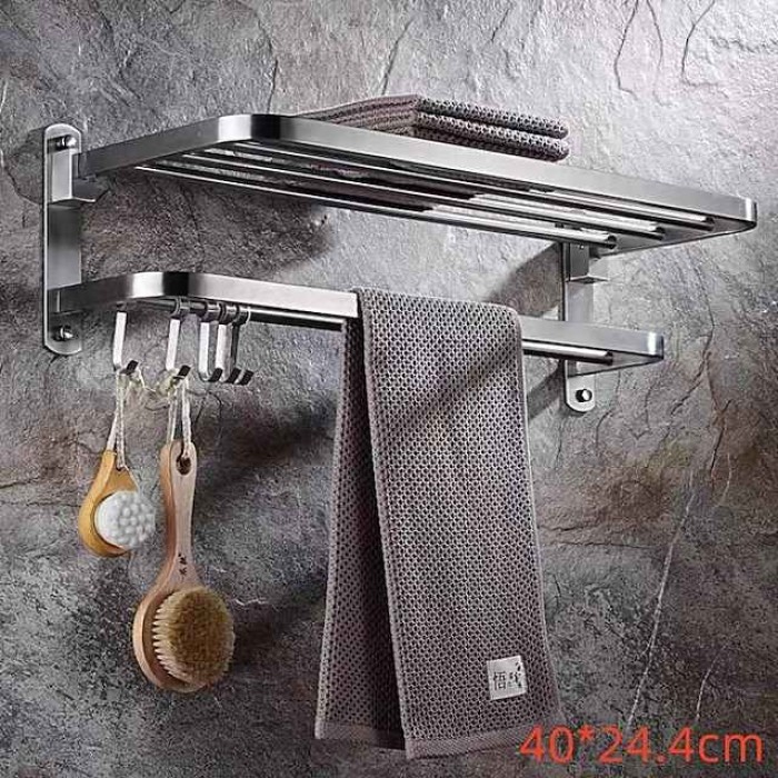 Toilet Storage Rack Non Perforated Stainless Steel Towel Rack Bathroom Towel Rack Hotel Bathroom Hardware Pendant 304 Thick Version