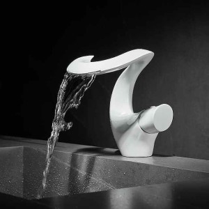 Bathroom Sink Faucet - Waterfall Painted Finishes Mount Outside Single Handle One HoleBath Taps