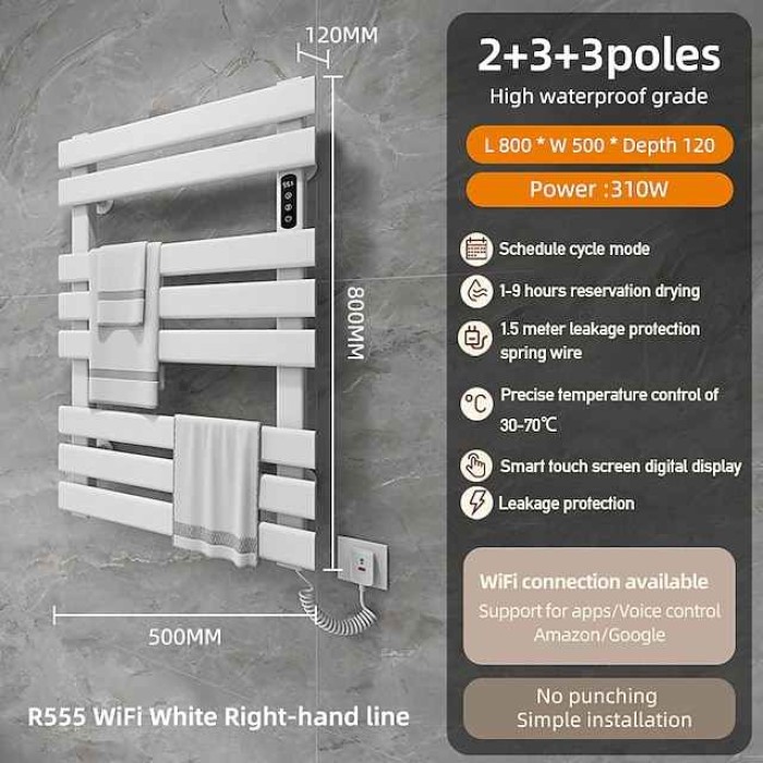 Electric Towel Warmers Radiator, Wall-Mounted & Freestanding Heated Towel Drying Rack, Heated Towel Rail for Bathroom