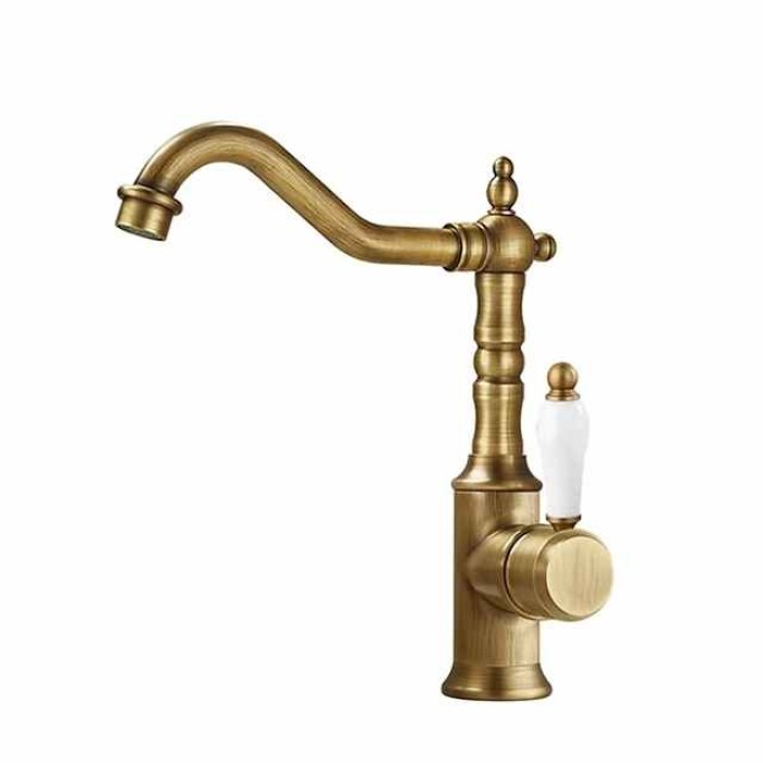 Bathroom Sink Faucet - Classic Electroplated Centerset Single Handle One HoleBath Taps