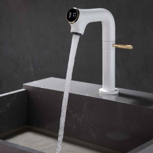 Bathroom Sink Faucet - Rotatable / LED / Classic Chrome / Nickel Brushed / Electroplated Centerset Single Handle One HoleBath Taps