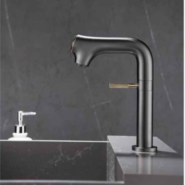 Bathroom Sink Faucet - Rotatable / LED / Classic Chrome / Nickel Brushed / Electroplated Centerset Single Handle One HoleBath Taps