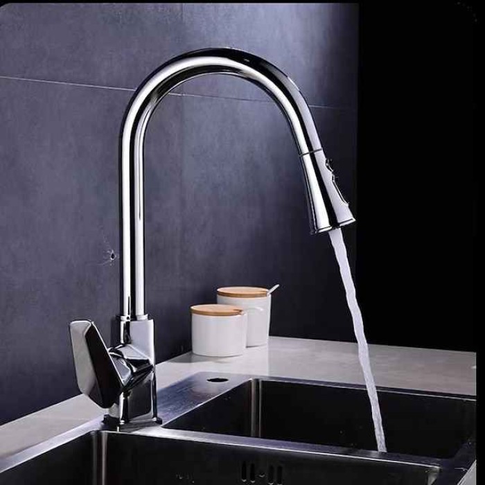 Bathroom Sink Faucet - Classic Nickel Brushed / Electroplated / Painted Finishes Mount Outside Single Handle One Hole Bath Taps