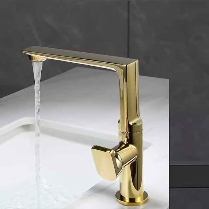 Bathroom Sink Faucet - Classic Electroplated Centerset Single Handle One HoleBath Taps