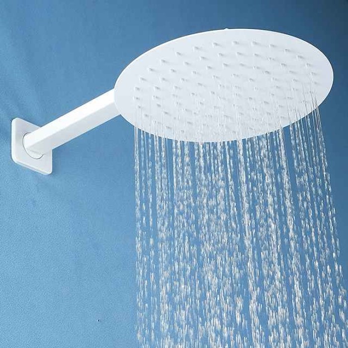 Round Water-Saving Shower Head in Painted Finish, Contemporary Luxury Rain Shower