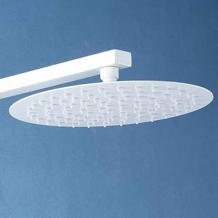 Round Water-Saving Shower Head in Painted Finish, Contemporary Luxury Rain Shower