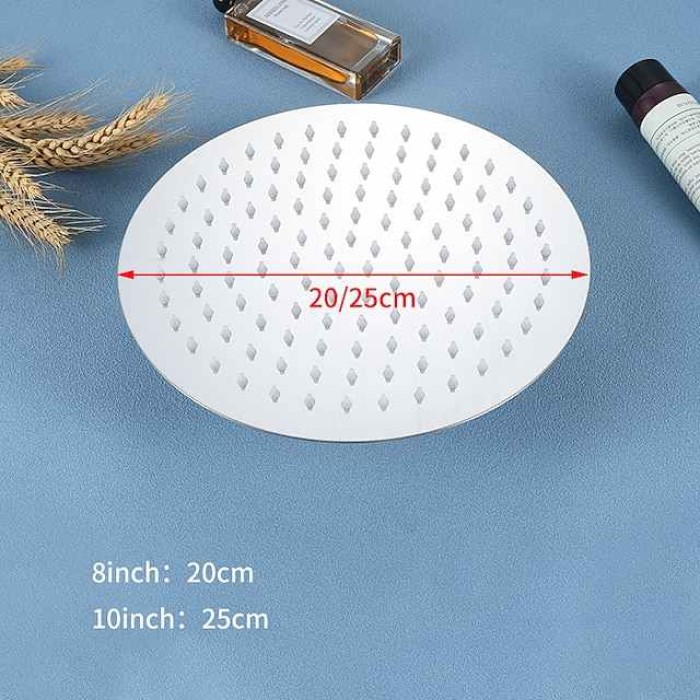 Water-Saving Round Shower Head in Painted Finishes, Contemporary Luxury Rain Shower