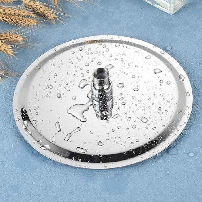 Water-Saving Round Shower Head in Painted Finishes, Contemporary Luxury Rain Shower