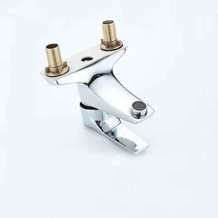 Bathroom Sink Faucet - Classic Electroplated Mount Outside Single Handle Two HolesBath Taps