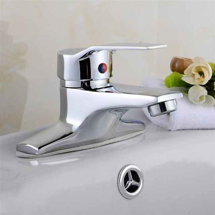 Bathroom Sink Faucet - Classic Electroplated Mount Outside Single Handle Two HolesBath Taps