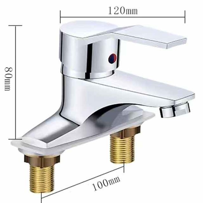 Bathroom Sink Faucet - Classic Electroplated Mount Outside Single Handle Two HolesBath Taps