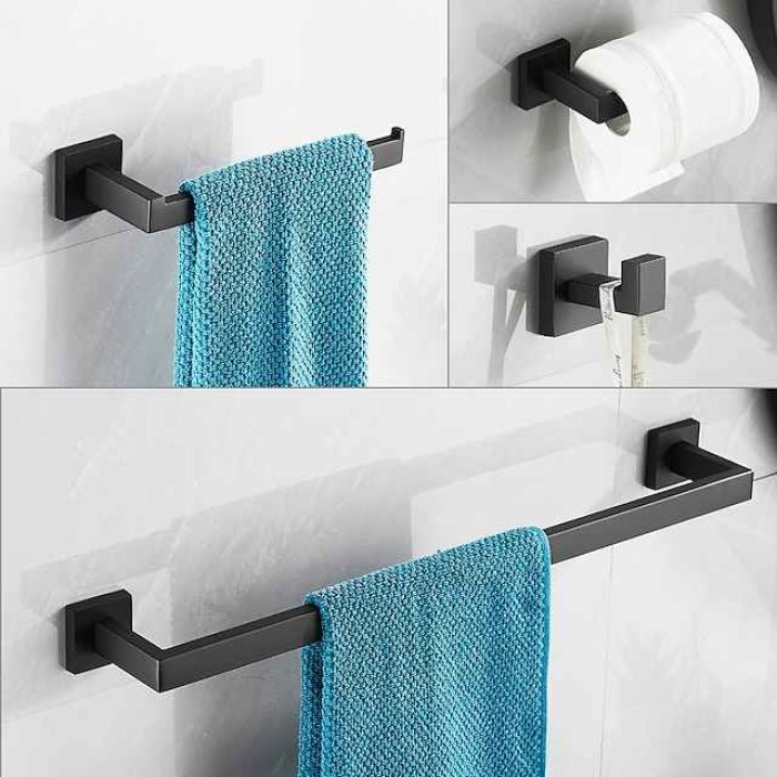 Towel Rack Bathroom Accessory Set Towel Bar Toilet Paper Holder Cool New Design Adorable Contemporary Modern Stainless Steel Zinc Alloy Metal 4pcs 1PC - Bathroom 1-Towel Bar towel ring Wall