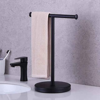 Standing Stainless Steel Towel Rack Bathroom Double-Pole Towel Bar Desktop Toilet Paper Rack Bathroom Accessories