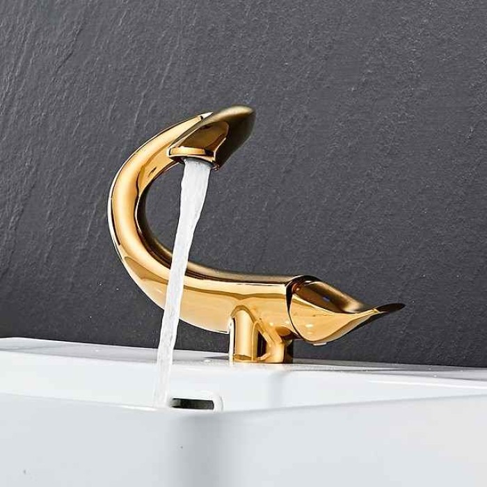 Classic Bathroom Sink Faucet, Center-set Single Handle One Hole Bath Taps in Electroplated Finishes