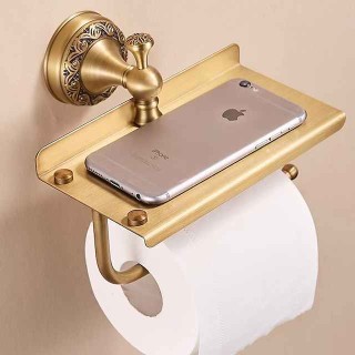 Toilet Paper Holder Adorable Antique / Modern Brass Bathroom / Hotel bath Wall Mounted