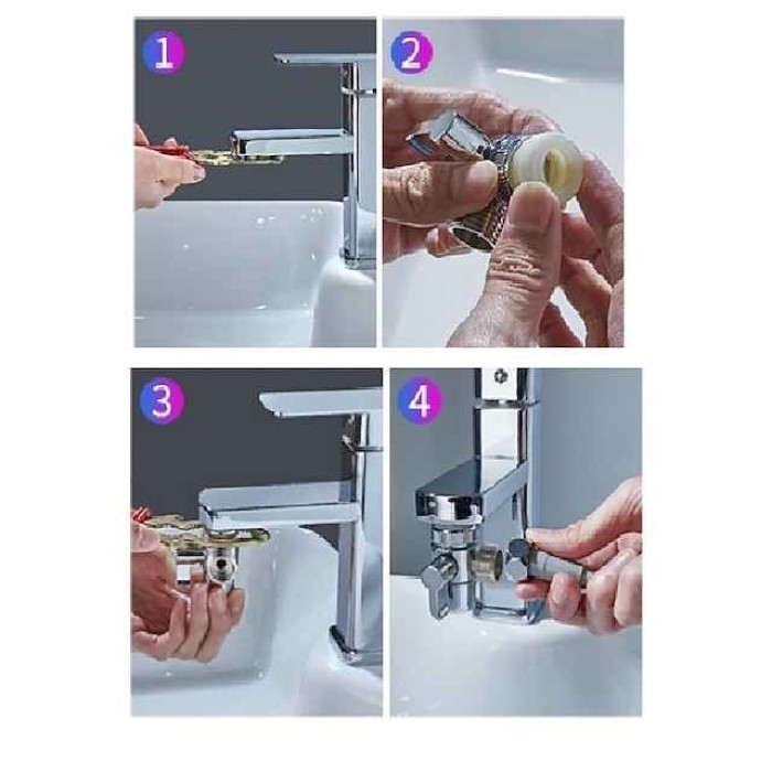 Faucet Extender Set, Washbasin All Copper Faucet Water Dispenser Washbasin Faucet Modified Shower Head Set