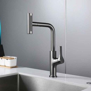 Waterfall Kitchen Faucet, Single Handle One Hole Pull-out Standard Spout Centerset Kitchen Taps