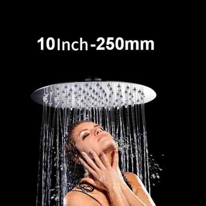 Shower Head 12/10/8/6 Inch Stainless Steel Ultra-thin Round Waterfall Shower Heads Rainfall Shower Head Rain Bathroom Accessories