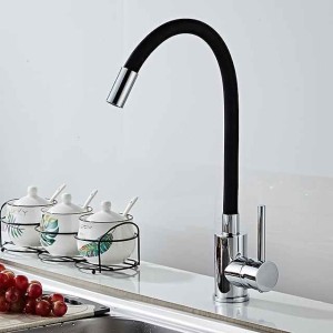 Kitchen faucet, Universal Pull-out Sprayer Single Handle One Hole Centerset Modern Contemporary Taps for Kitchen Sink