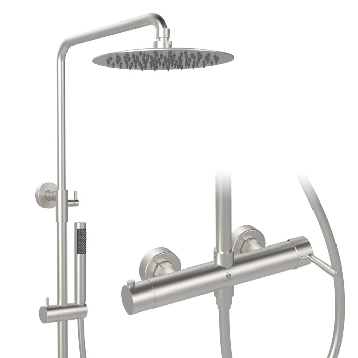 Exposed shower system with overhead shower <span>13068-E01</span>